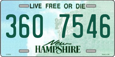 NH license plate 3607546