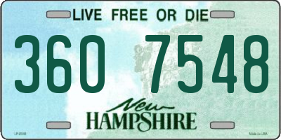 NH license plate 3607548