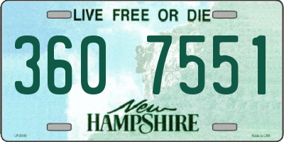 NH license plate 3607551