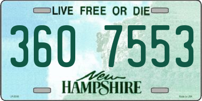NH license plate 3607553