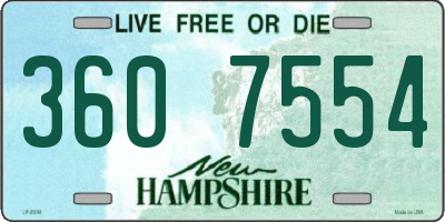 NH license plate 3607554