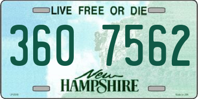 NH license plate 3607562