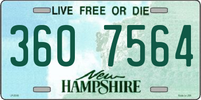 NH license plate 3607564