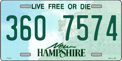 NH license plate 3607574