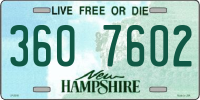 NH license plate 3607602