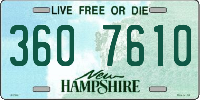NH license plate 3607610