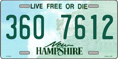 NH license plate 3607612