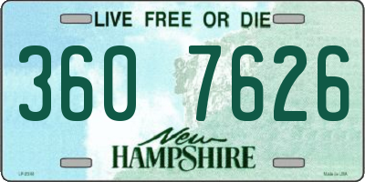 NH license plate 3607626