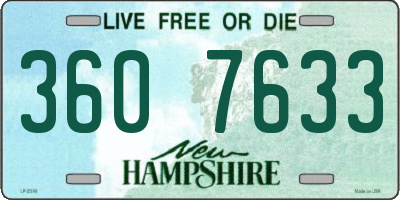 NH license plate 3607633