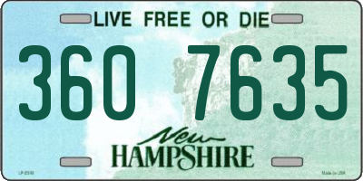 NH license plate 3607635