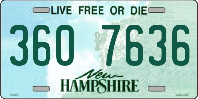 NH license plate 3607636