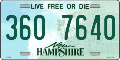 NH license plate 3607640