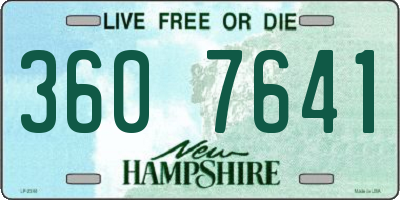 NH license plate 3607641