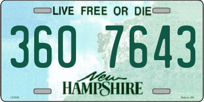 NH license plate 3607643