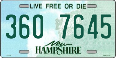 NH license plate 3607645
