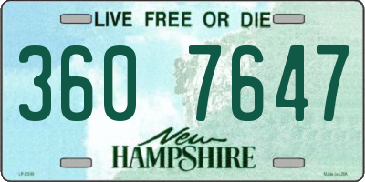 NH license plate 3607647