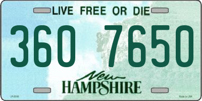 NH license plate 3607650