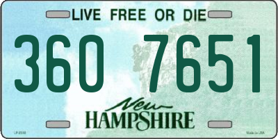 NH license plate 3607651