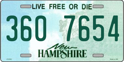 NH license plate 3607654