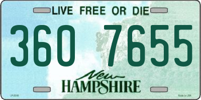 NH license plate 3607655
