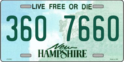 NH license plate 3607660