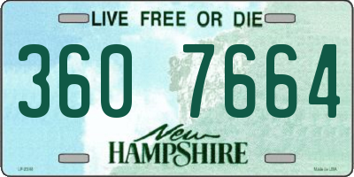 NH license plate 3607664