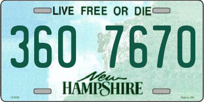 NH license plate 3607670
