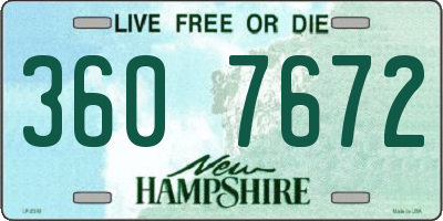NH license plate 3607672
