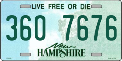 NH license plate 3607676