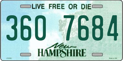 NH license plate 3607684