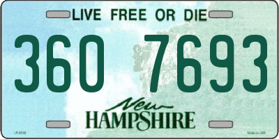 NH license plate 3607693