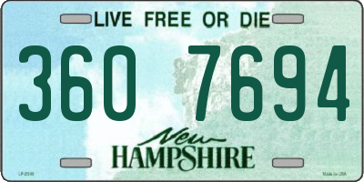 NH license plate 3607694
