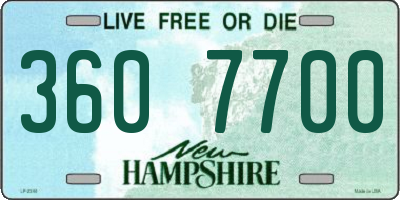 NH license plate 3607700