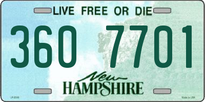 NH license plate 3607701