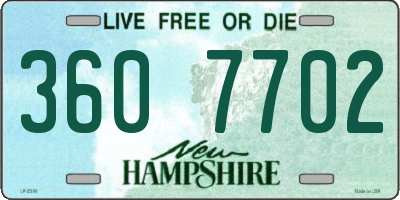 NH license plate 3607702
