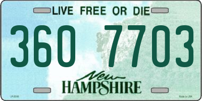 NH license plate 3607703