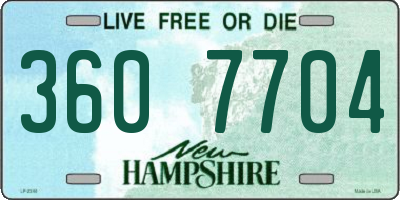NH license plate 3607704