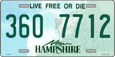 NH license plate 3607712