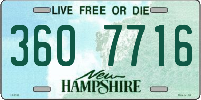 NH license plate 3607716