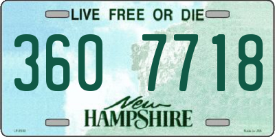 NH license plate 3607718