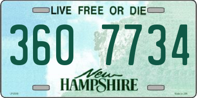 NH license plate 3607734