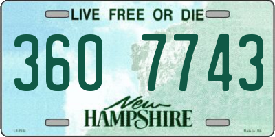 NH license plate 3607743