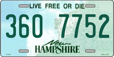 NH license plate 3607752