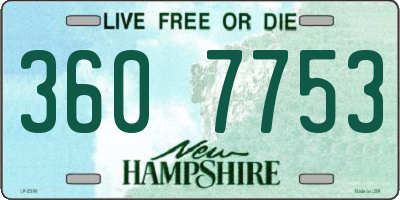 NH license plate 3607753