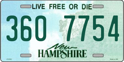 NH license plate 3607754