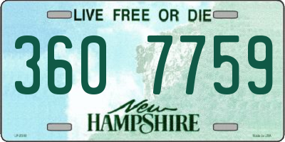 NH license plate 3607759