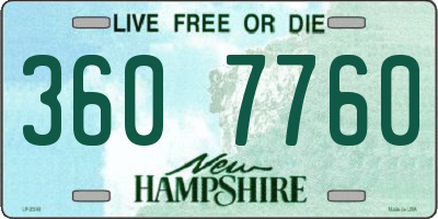 NH license plate 3607760