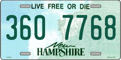 NH license plate 3607768