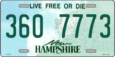 NH license plate 3607773