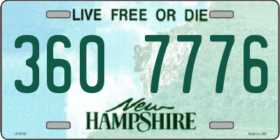 NH license plate 3607776